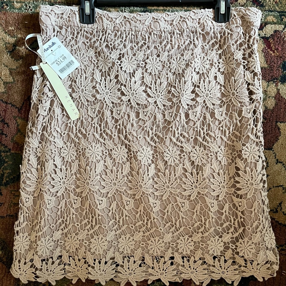Tan lace skirt